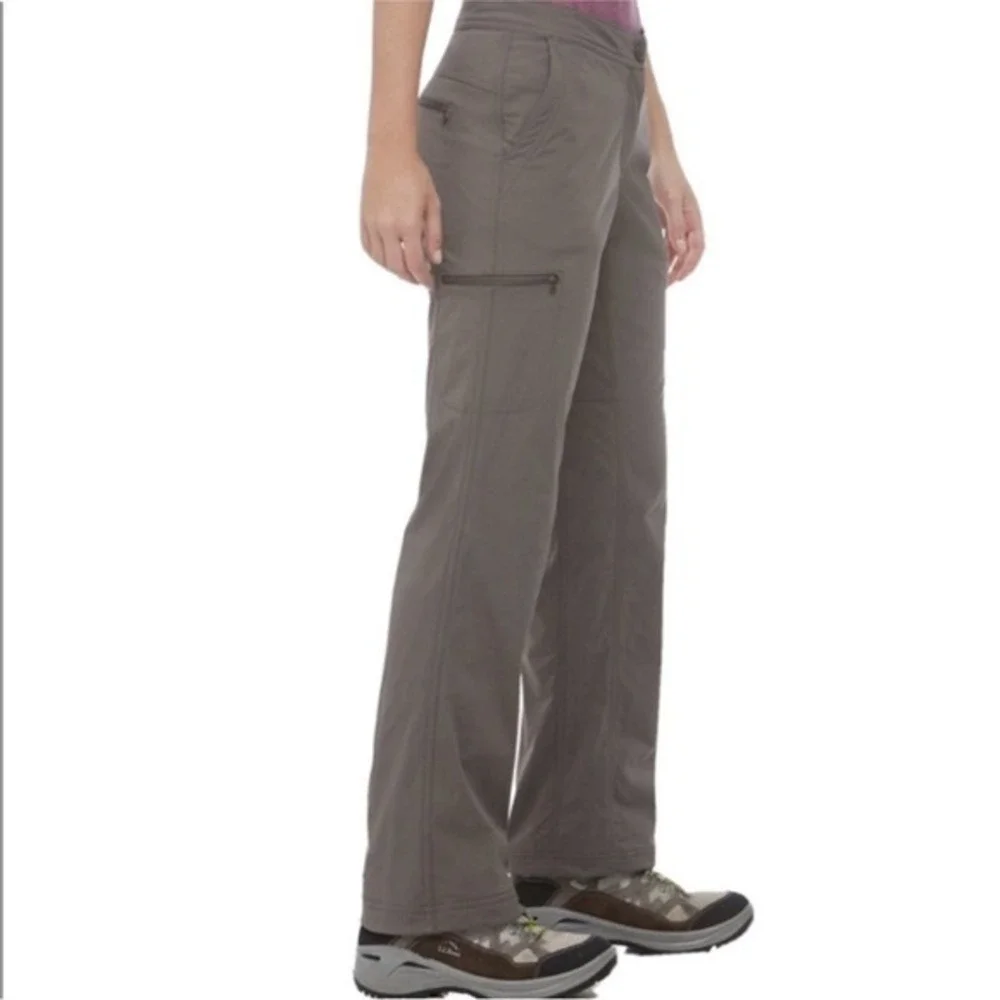 LL Bean Comfort Trail Pants Lined Ash Brown hiking camping cabin 31